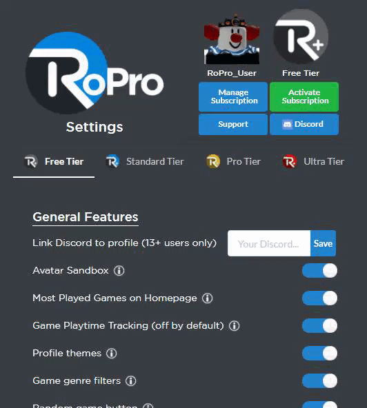 RoPro - Roblox Extension